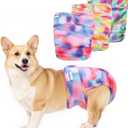 Female Dog Diapers Reusable No Tail Hole Period Panties Washable 3 Pack Diapers Female for Docked-Tail Frenchie French Bulldog Boston Terrier Without Tail U-WWD03XS (XS(Waistline:NB-10"))