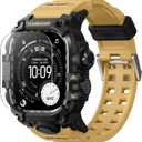 amBand Rugged Case with Band for Apple Watch Ultra 3/2/1 49mm, M3 Military Grade Shockproof Cover, Includes Screen Protector Kit, Tactical Band for Men - Compatible with iWatch Ultra, Sand Beige