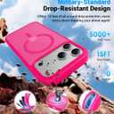 Magnetic for iPhone 17 Pro Max Case, [Anti-Slip] [Military-Grade Drop Protection] [Camera Protection] Skin-Friendly Slim Matte Shockproof Protective Case for iPhone 17 Pro Max, Hot Pink