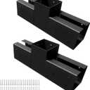 4"x 4" Pergola Brackets, 2Pcs Steel 3-Way Flat Angle Corner Bracket, Heavy Duty Black Powder Coated Pergola Kit for Gazebo 4"x 4" (Actual: 3.5x3.5 Inch) Lumber