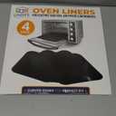 Toaster Oven Liners for Bottom of Oven (4 Pack) Reusable Non-Stick Heat Resistant Toaster Liners, Compatible with Breville, Cuisinart, Black & Decker, Dash, and More - Air Fryer Liners 12"x12" (Black)