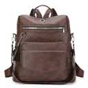 GAEKEAO Women Backpack Purse PU Leather Anti-theft Large Fashion Designer Travel Bag Ladies Satchel Bags with Zipper Tassel, 13.26"L x 6.24"W x14.04"H, B03 Coffee