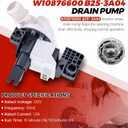 Upgraded W10727777 W10876600 B25-3A04 Washer Drain Pump by puxyblue Fit for Whirlpool Kenmore Maytag Crosley Washing Machine MVWB835DW1 WTW5000DW1 MVWB955FC0 MVWB855DC2 Replace W10876600VP AP6004933