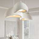 Scandinavian Pendant Lights Kitchen Island White Concrete Cement Look Pendant Light Dome Hanging Lamp Wabi Sabi Chandelier - Small, Small 11.8