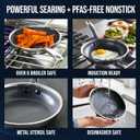 Blue Diamond Hybrid Nonstick Stainless Steel 8 Frying Pan, PFAS-Free Ceramic Skillet, Diamond Bond Powerful Searing, Egg & Omelet Pan, Dishwasher Safe, Stay-Cool Handle, Induction Ready, All Cooktops