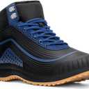 ulogu Men's Snow Boots Waterproof Fur Lined Booties Non-Slip Lightweight Winter Shoes, Blue/ Black, 11 M US