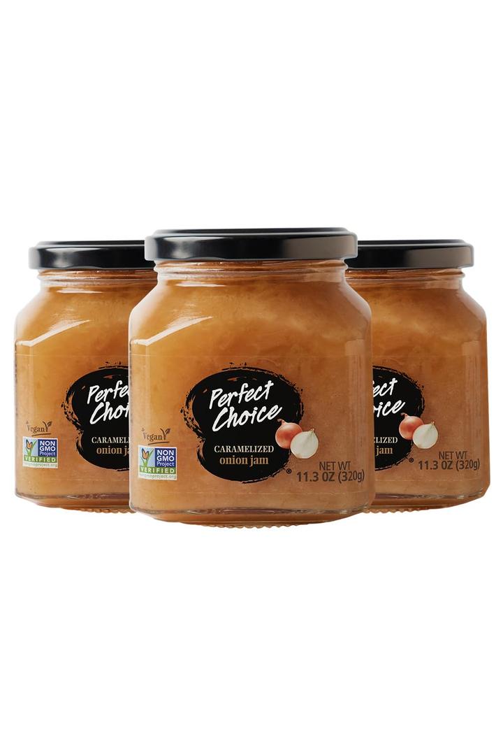 Perfect Choice Caramelized Onion - Delicious Spread on Burgers, Meats, Cheeses & More - Ready-to-eat - 11.3 oz (Pack of 3), Best By 05/03/2026