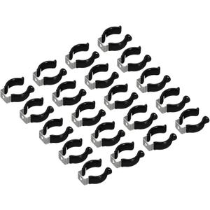 MECCANIXITY T8 U Clips Holder Bracket for LED Light Bulb Mounting Bracket Support Stainless Steel Fluorescent Tube Holder Pipe Clamps Spring Holder Tool Clips, Black Pack of 20