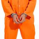 Prisoner Costume Men Orange Jumpsuit Loose Prison Jumpsuits for Halloween Costume Party (Orange)