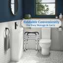 Toilet Safety Rails (300 LB) Adjustable, Foldable Toilet Handle Frame for Elderly & Disabled Adults, Supports All Toilet Types