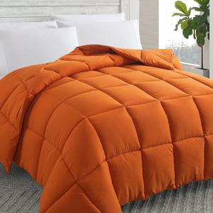 Cosybay Down Alternative Comforter (Burnt Orange, King) - All Season Soft Quilted King Size Bed Comforter - Duvet Insert with Corner Tabs - Winter Summer Warm Fluffy, 104x96 inches