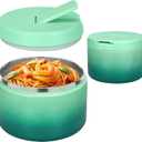 Pawtong 12oz Insulated Vacuum Food Jar with Buckle Lid Wide Mouth Soup Thermo for Hot Food Kids Leakproof Stainless Steel Lunch Container (Gradient Green, 12OZ)