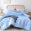 2 x ROSGONIA Twin/Twin XL Comforter for College Girls Boys Light Blue,1 Comforter & 1 Pillowcase,Lightweight Twin Bedding Sets Kids Comforter Dorm Bedding