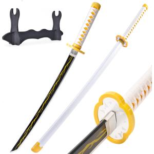 Anime Zenitsu Sword - 41 inch,Demon Slayer Sword, Fake Zenitsu Katana Sword with Stand, Demon Slayer Katana