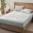 BEDELITE Velvet Fitted Sheet, Luxury Soft Fuzzy Bottom Sheet with Reinforced Elastic Corner Straps, Deep Pocket up to 15 Inch, 1 Fitted Sheet  (Full, Light Grey)