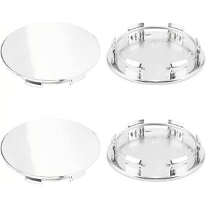 4Pcs 65MM/2.56Inch Center Caps for Wheel Rim Hub Cap, (Chrome Silver Out 65mm/2.56in, Inner 57mm/2.24in)