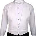 White Cotton Pique Tuxedo Openback(backless) Vest, with White Pique BowTie ((37-50) White)
