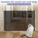 Retractable Dog Gate No Drill, Black, 37 x 70 Inches, Classic