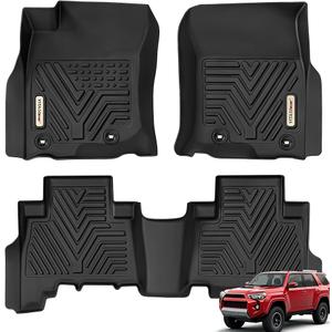 YITAMOTOR Floor Mats Compatible with Toyota 4Runner 2013-2024 & 2014-2023 Lexus GX460, Custom Fit Floor Liners 1st & 2nd Row All Weather Rubber Automotive Mats, Black