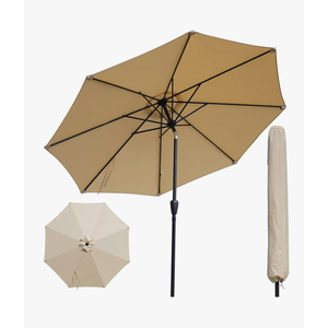 Outdoor Patio Umbrella,Patio Table Umbrella with Cover, Push Button Tilt and Crank, 8 Sturdy Ribs UV Protection Waterproof for Garden
