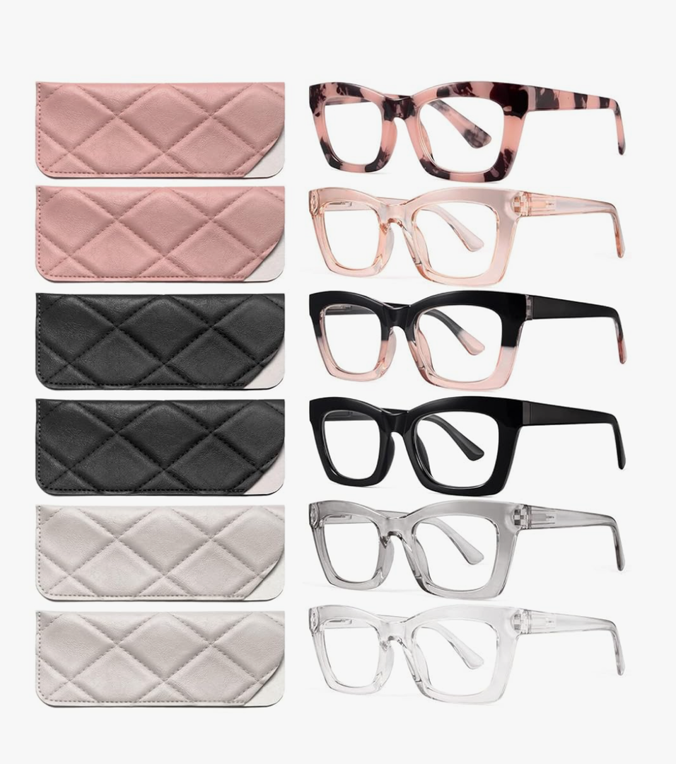 CCVOO Stylish Reading Glasses for Women, Eyeglasses, Blue Light Readers for Women, Computer Eye Glasses, Cheaters 1.0