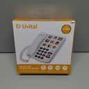 Uvital Big Button Phone for Seniors, Corded Landline Phones for Seniors with 8 One-Touch Dialing Big Buttons and 1 SOS Emergency Button, Hands-Free, Loud Ringer, Easy to Use