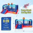 Bounce House for Big Kids Ages 8-12, 16FT Extra Large Basketball Castle
Inflatable Bouncy House with Slide, Dual Hoops & Jump Area for Backyard Sports, Teen Birthday Parties, 680W GFCI Blower