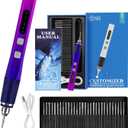 [Dual-Directional Rotation] Electric Engraving Pen, Ultimate Cordless Engraving Pen for Artists & DIYers - Engrave 60+ Surfaces - Beginner Friendly- 30 Bits & Mastery Guide (Purple)