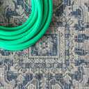 JONATHAN Y Boho Medallion Indoor Outdoor Round Area Rug 3 Ft Navy/Gray, Estrella Textured Weave for Backyard, Patio, Porch, Easy-Cleaning, High Traffic, Pet-Friendly, Non-Shedding (SMB105B-3R)