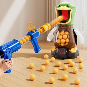 NIPLOOOW Duck Shooting Toys for Kids 3-5, Movable Target Shooting Games w/Air Pump Launcher, LCD Score Record, Sound, 24 Foam Balls, Birthday Gift for Boys Girls Ages 3 4 5 6 7 8 Years Old (1 Popper Gun)