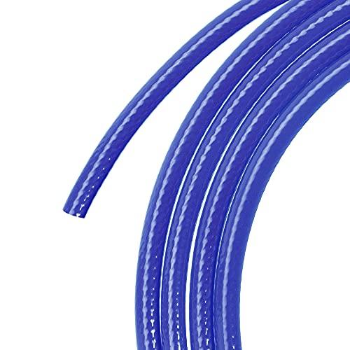 MECCANIXITY Pneumatic Air Hose PU Braid Tube 5mm(3/16'') IDx8mm(5/16'') ODx9.84Ft Blue for Air Compressor, Liquid Convey