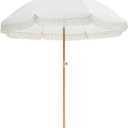 Outdoor Umbrella - Sun Protection, Rain Resistant, Windproof with Manual Open-Close Feature - Ideal for Beach, Camping, and Picnics (Rice)