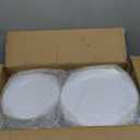 200 PCS White and Gold Plastic Plates for 100 Guests, Gold Disposable Plates Include 100 PCS Dinner Plates, 100 PCS Dessert Plates for Party, Wedding and Graduation