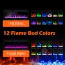 BETELNUT 40" Electric Fireplace Wall Mounted and Recessed with Remote Control, 750/1500W Ultra-Thin Wall Fireplace Heater W/Timer Adjustable Flame Color and Brightness, Log Set & Crystal Options