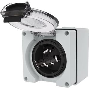 STARELO 50 Amp Generator Power Inlet Box NEMA SS2-50P,125/250 Volt 12500W, Outdoor dustproof and Weatherproof for generators, Welding Machines, etc.ETL Listed.(NEMA SS2-50P Box)