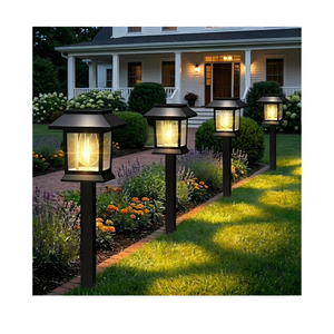 Benany Solar Outdoor Lights, 12 Pack Solar Pathway Lights Waterproof, Landscape Lighting for Path Walkway Lawn Garden Yard Outside Décor, Black