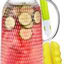 Aofmee 80oz Glass Pitcher with Lid, 2.4 Liter Water Pitcher, Glass Carafe for Cold or Hot Beverages, Sun Tea Jar, Easy Clean Heat Resistant Glass Jug for Juice, Milk