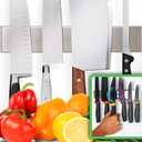 Premium Stainless Steel Magnetic Knife Holder for Wall - 10 Inch Professional Magnetic Knife Strip - Space-Saving Knife Rack/Knife Bar With Powerful Magnetic Pull Force (Upgraded Version)