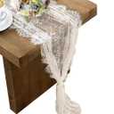 3 Pcs White Lace Table Runner 14 x 120 Inch Embroidered Boho Table Runner for Wedding Party Bridal Shower Decorations Vintage Rustic Table Runners