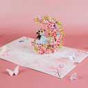 2 x Couple Dancing in the Moon Pop Up Anniversary Cards, 6x8in Wedding Anniversary Card, Valentines Day Card, 3D Romantic Gifts for Her, Him, Husband, Wife, Mom, Dad (Dancing in the Moon).