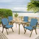Arden Outdoor Patio Dining Chair Cushion, 20x44, Rain-Proof Seat Pad, Fade-Resistant Outdoor Cushion French Blue Texture, 1 Pack