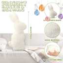 Huwena 4 Pcs Easter Bunny Pillows Decorative Bunny Shaped Throw Pillow Wool White Soft Rabbit Cute Plush Stuffed Pillow Cushion for Sofa Bed Bedroom Living Room Party Outdoor Home Decoration Couch