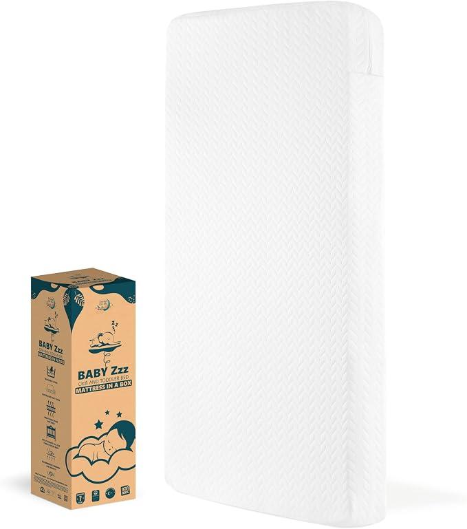 Dream On Me 2-in-1 Baby Zzz Crib & Toddler Mattress, GREENGUARD Gold