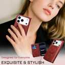 Rssviss for iPhone 17 Pro Wallet Case, Flip Folio Case Compatible with Magsafe, RFID Blocking Card Holder Kickstand, Shockproof iPhone Cover Men Women for iPhone 17 Pro 6.3" Red