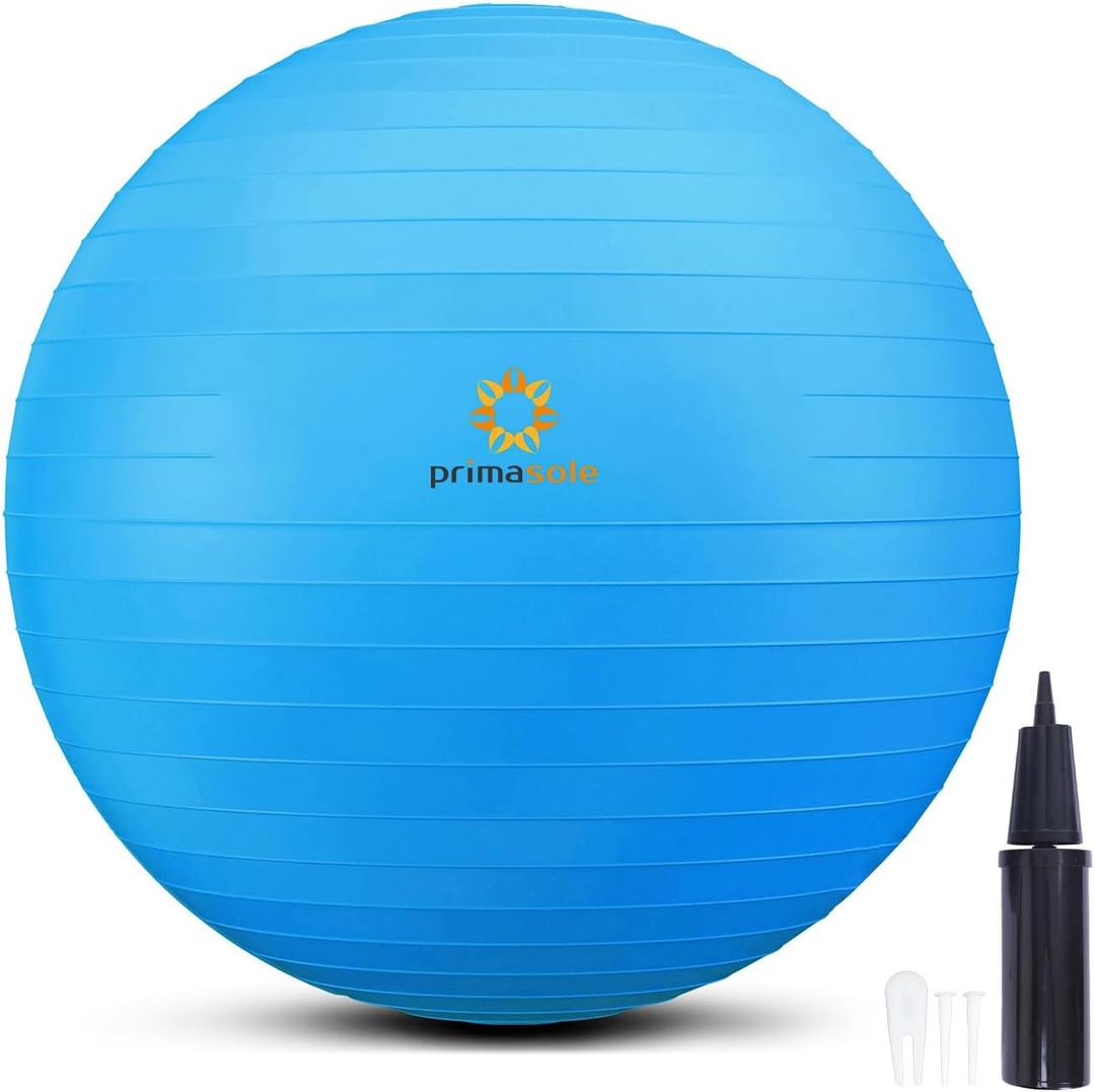 Exercise Ball for Balance Stability Fitness Workout Yoga Pilates at Home Office & Gym Birthing Ball for Pregnancy, Office Ball Chair (29.5 inch & 75 cm, Blue)