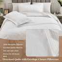 ENJOHOS Oversized King Quilts 138x122 Extra Wide Large White - California King Bedspread, Reversible Summer Soft Microfiber Bed Coverlet Super King Bedding (1 Cal King Quilt, 2 Pillow Shams)