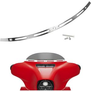 Slotted Windshield Trim Chrome Stainless Windscreen Trim Compatible for Harley 2014-2024 Touring Ultra Limited Street Glide Electra Glide Tri Glide CNC Cut