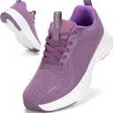 Wide Toe Box Shoes Women Sneakers Extra Wide Width Arch Support Non-Slip Tennis Athletic Ultralight Running Shoes for Women Walking Diabetic Plantar Fasciitis Footwear (8-8.5 Wide, Purple)