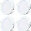 GZV RV Puck Light, RV Boat Recessed Ceiling Lights, DC 12V Led Light for Under Cabinet Camper Van Truck Motorhome Sailboat Interior Lighting, 4 Pack (3000K with White Finish Warm Light)