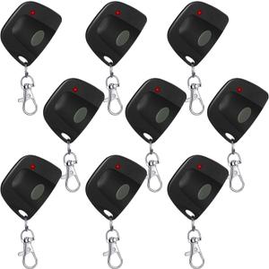 Kingdder 9 Pcs Garage Door Remote Compatible with Linear Multicode 300mhz 10 Dip Switch 3089 3060 3070 Gate Opener Remote Multicode Gate Opener with Keychain (Black)